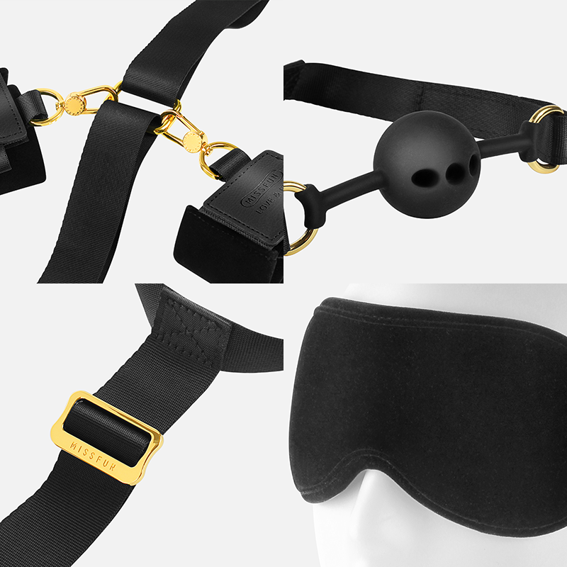 Gaia Bondage Gear With Mouth Gag & Eyepatch