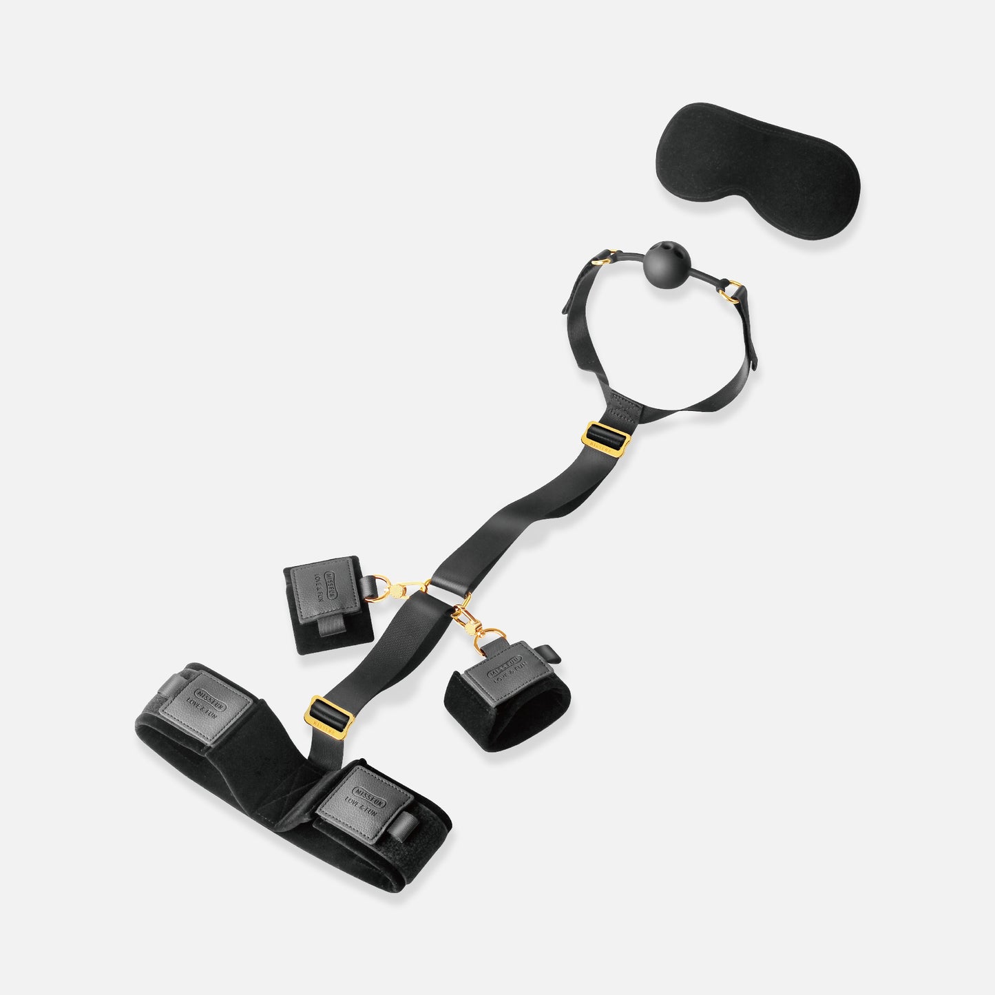 Gaia Bondage Gear With Mouth Gag & Eyepatch
