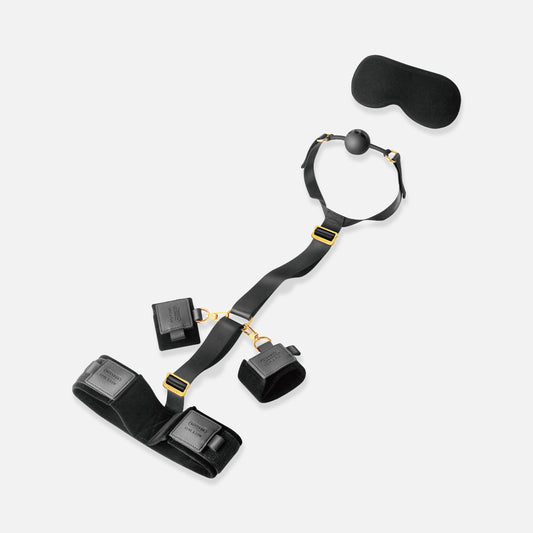 Gaia Bondage Gear With Mouth Gag & Eyepatch
